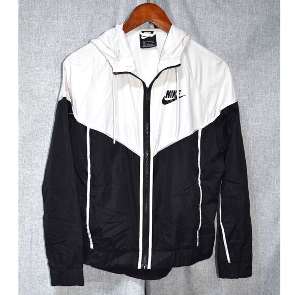 Nike Windrunner Full Zip Hooded Jacket Black White – Size M - Picture 1 of 3